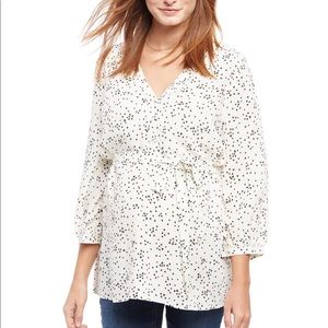 Button detail maternity blouse - wish print